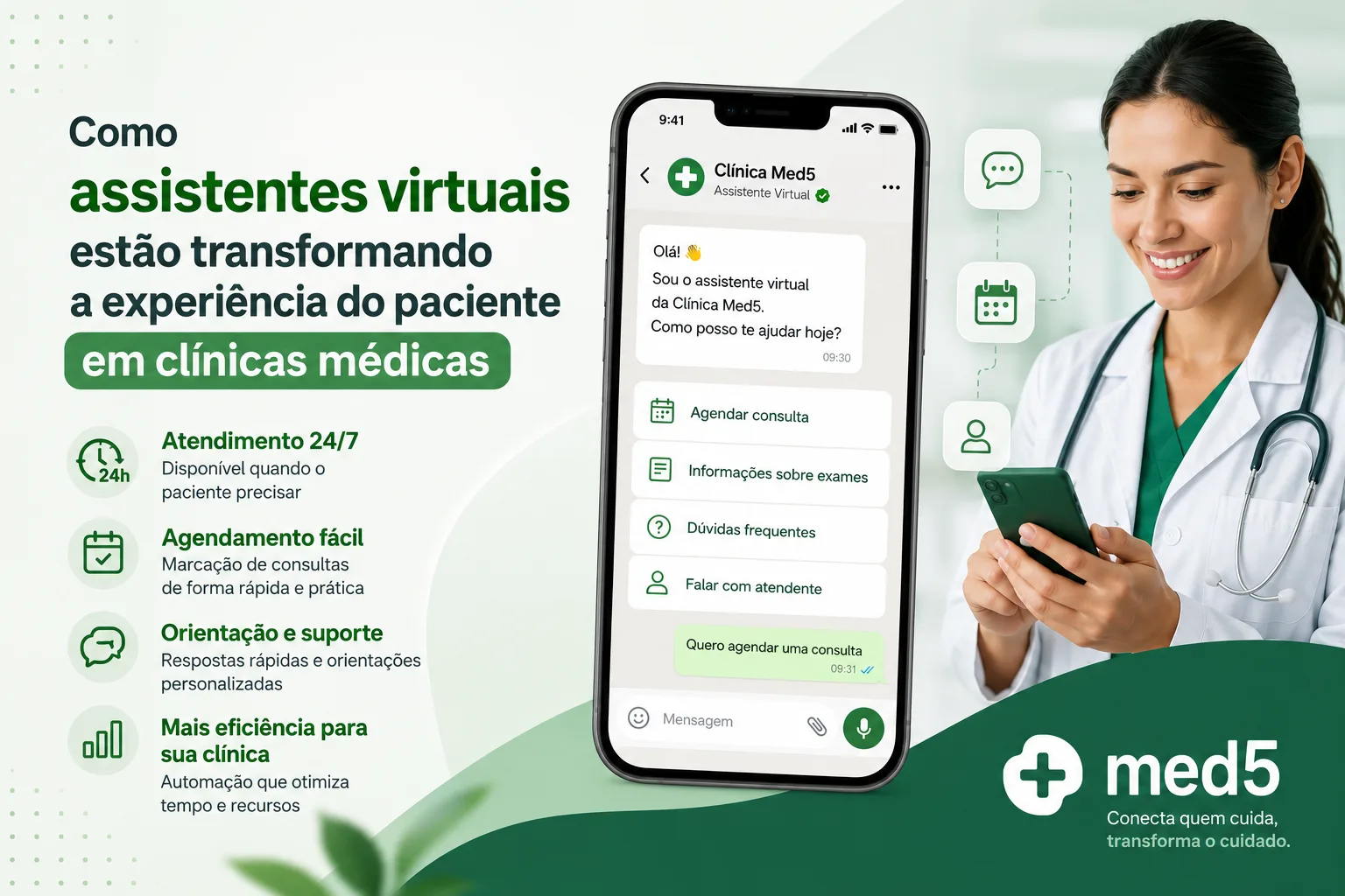 COMO ASSISTENTES VIRTUAIS ESTÃO TRANSFORMANDO A EXPERIÊNCIA DO PACIENTE EM CLÍNICAS MÉDICAS